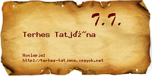Terhes Tatjána névjegykártya